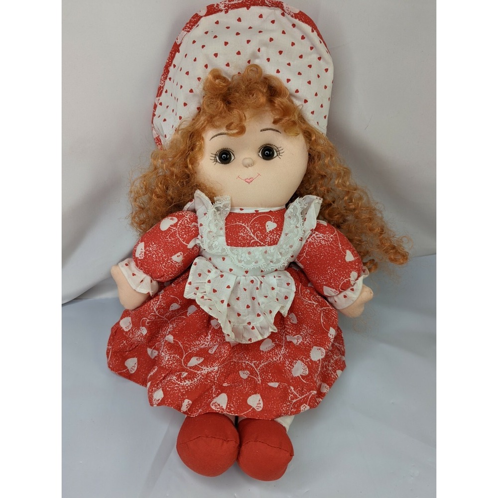 Cuddle‎ Wit Cloth Doll 16 Inch Red Heart Curly Hair Stuffed Animal Toy